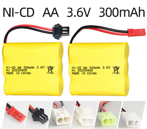 Ni-Cd 3.6V 300mAh Rechargeable Battery Pack – AA Size Ni-Cd 3.6V 300mAh Rechargeable Battery Pack – AA Size
