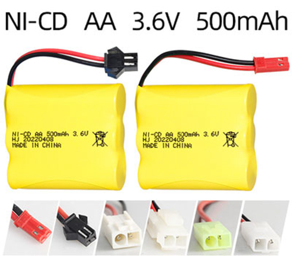 Ni-Cd 3.6V 500mAh Rechargeable Battery Pack – AA Size Ni-Cd 3.6V 500mAh Rechargeable Battery Pack – AA Size