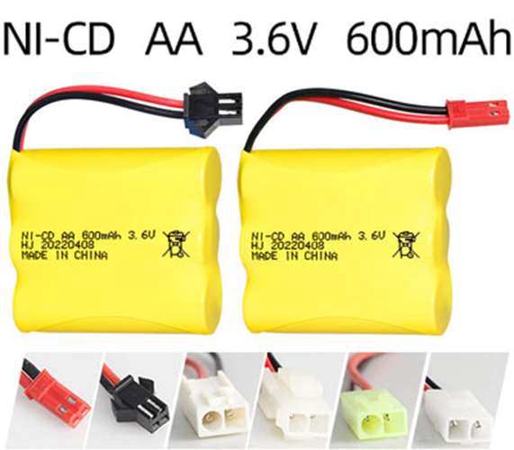 Paquete de batería recargable Ni-Cd 3.6V 600mAh – Tamaño AA Paquete de batería recargable Ni-Cd 3.6V 600mAh – Tamaño AA
