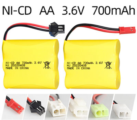 Paquete de batería recargable Ni-Cd 3.6V 700mAh – Tamaño AA Paquete de batería recargable Ni-Cd 3.6V 700mAh – Tamaño AA