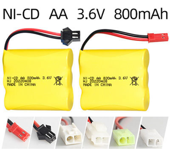 Paquete de batería recargable Ni-Cd 3.6V 800mAh – Tamaño AA Paquete de batería recargable Ni-Cd 3.6V 800mAh – Tamaño AA