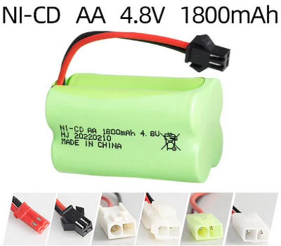 Ni-Cd 4.8V 1800mAh Rechargeable Battery Pack – AA Size Ni-Cd 4.8V 1800mAh Rechargeable Battery Pack – AA Size