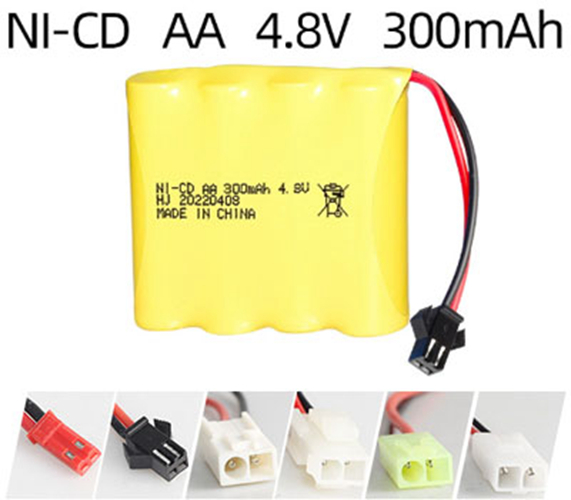 Ni-Cd 4.8V 300mAh Rechargeable Battery Pack – AA Size Ni-Cd 4.8V 300mAh Rechargeable Battery Pack – AA Size