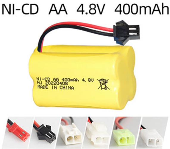  Ni-Cd 4.8V 400mAh Rechargeable Battery Pack – AA Size