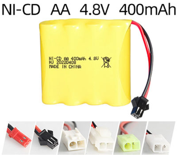  Ni-Cd 4.8V 400mAh Rechargeable Battery Pack – AA Size