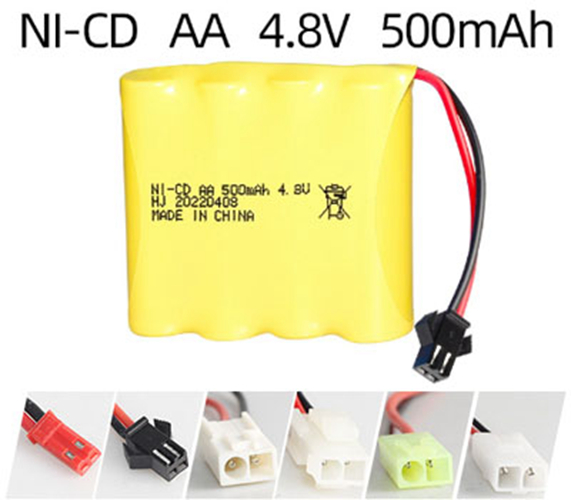 Ni-Cd 4.8V 500mAh Rechargeable Battery Pack – AA Size Ni-Cd 4.8V 500mAh Rechargeable Battery Pack – AA Size