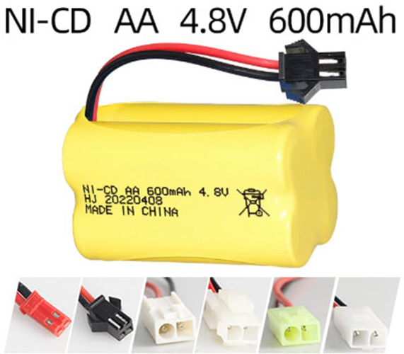 Bloc-batterie rechargeable Ni-Cd 4.8V 600mAh – Format AA Bloc-batterie rechargeable Ni-Cd 4.8V 600mAh – Format AA