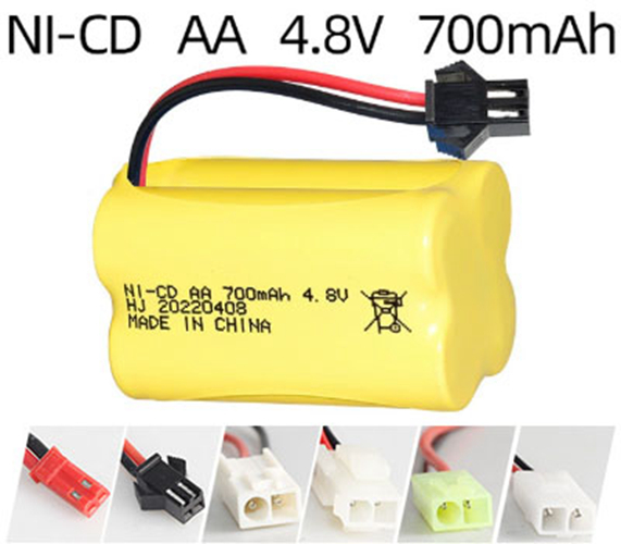 Ni-Cd 4.8V 700mAh Rechargeable Battery Pack – AA Size Ni-Cd 4.8V 700mAh Rechargeable Battery Pack – AA Size
