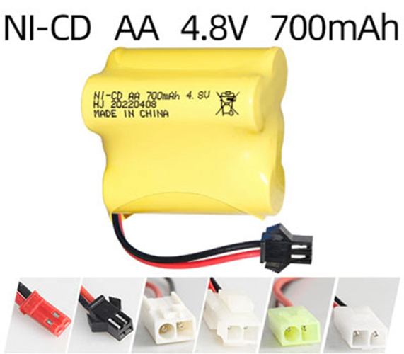 Ni-Cd 4.8V 700mAh Rechargeable Battery Pack – AA Size Ni-Cd 4.8V 700mAh Rechargeable Battery Pack – AA Size