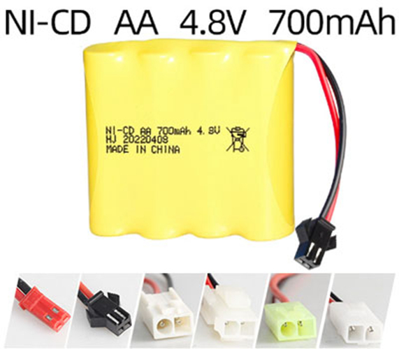 Ni-Cd 4.8V 700mAh Rechargeable Battery Pack – AA Size Ni-Cd 4.8V 700mAh Rechargeable Battery Pack – AA Size