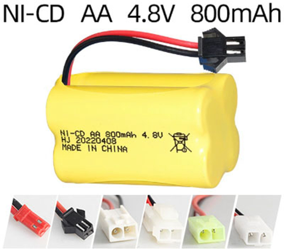 Ni-Cd 4.8V 800mAh Rechargeable Battery Pack – AA Size Ni-Cd 4.8V 800mAh Rechargeable Battery Pack – AA Size