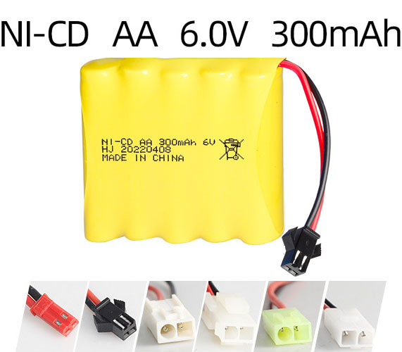 Ni-Cd 6V 300mAh Rechargeable Battery Pack – AA Size Ni-Cd 6V 300mAh Rechargeable Battery Pack – AA Size