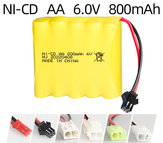 Ni-Cd 6V 800mAh Rechargeable Battery Pack – AA Size Ni-Cd 6V 800mAh Rechargeable Battery Pack – AA Size