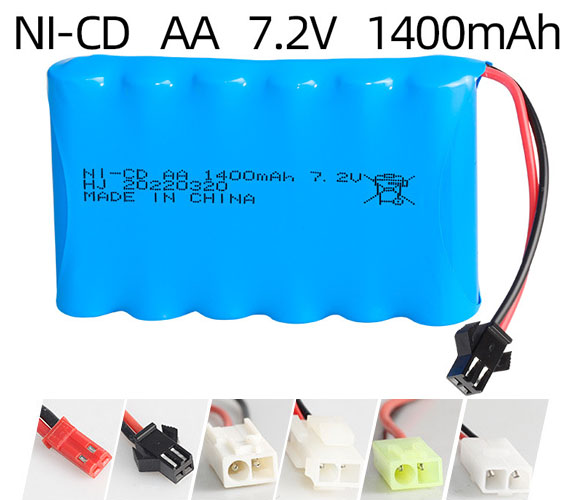  Paquete de batería recargable Ni-Cd 7.2V 1400mAh – Tamaño AA
