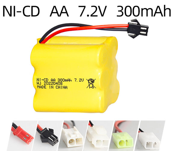 Bloc-batterie rechargeable Ni-Cd 7.2V 300mAh – Format AA Bloc-batterie rechargeable Ni-Cd 7.2V 300mAh – Format AA