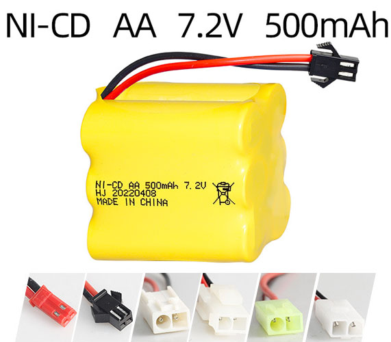 Ni-Cd 7.2V 500mAh Rechargeable Battery Pack – AA Size Ni-Cd 7.2V 500mAh Rechargeable Battery Pack – AA Size