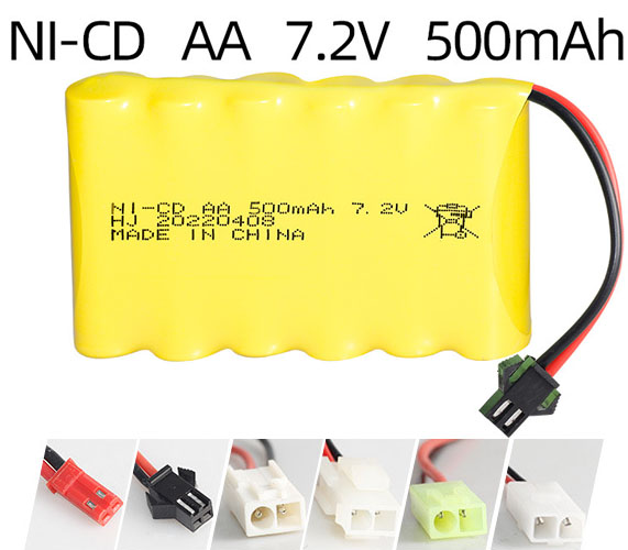 Ni-Cd 7.2V 500mAh Rechargeable Battery Pack – AA Size Ni-Cd 7.2V 500mAh Rechargeable Battery Pack – AA Size
