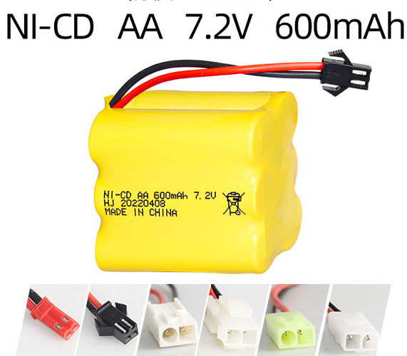 Ni-Cd 7.2V 600mAh Rechargeable Battery Pack – AA Size Ni-Cd 7.2V 600mAh Rechargeable Battery Pack – AA Size