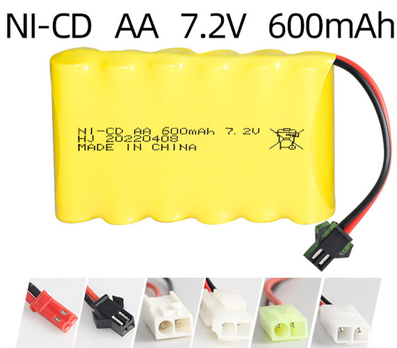 Ni-Cd 7.2V 600mAh Rechargeable Battery Pack – AA Size Ni-Cd 7.2V 600mAh Rechargeable Battery Pack – AA Size