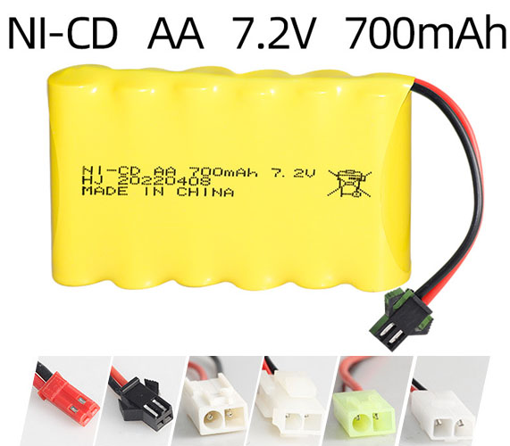 Ni-Cd 7.2V 700mAh Rechargeable Battery Pack – AA Size Ni-Cd 7.2V 700mAh Rechargeable Battery Pack – AA Size