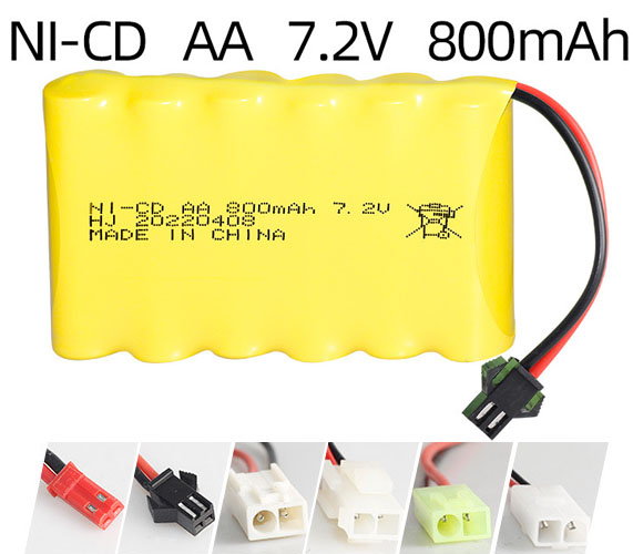 Ni-Cd 7.2V 800mAh Rechargeable Battery Pack – AA Size Ni-Cd 7.2V 800mAh Rechargeable Battery Pack – AA Size
