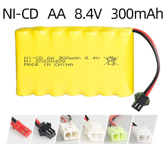 Ni-Cd 8.4V 300mAh -ladattava akkupaketti – AA-koko Ni-Cd 8.4V 300mAh -ladattava akkupaketti – AA-koko