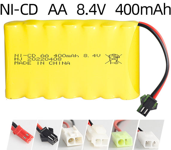 Ni-Cd 8.4V 400mAh -ladattava akkupaketti – AA-koko Ni-Cd 8.4V 400mAh -ladattava akkupaketti – AA-koko