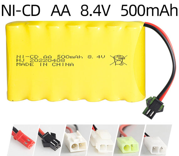  Ni-Cd 8.4V 500mAh Rechargeable Battery Pack – AA Size