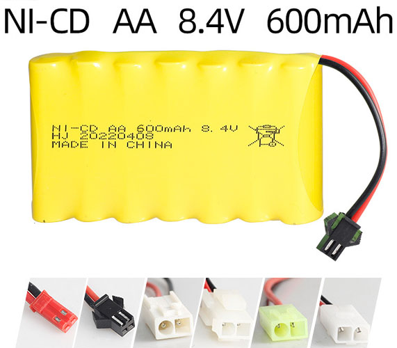  Ni-Cd 8.4V 600mAh Rechargeable Battery Pack – AA Size