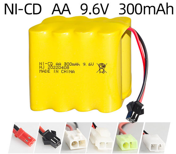 Bloc-batterie rechargeable Ni-Cd 9.6V 300mAh – Format AA Bloc-batterie rechargeable Ni-Cd 9.6V 300mAh – Format AA