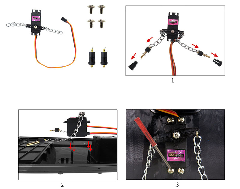 How to install Flytec 2011-5 RC Boat steering gear？