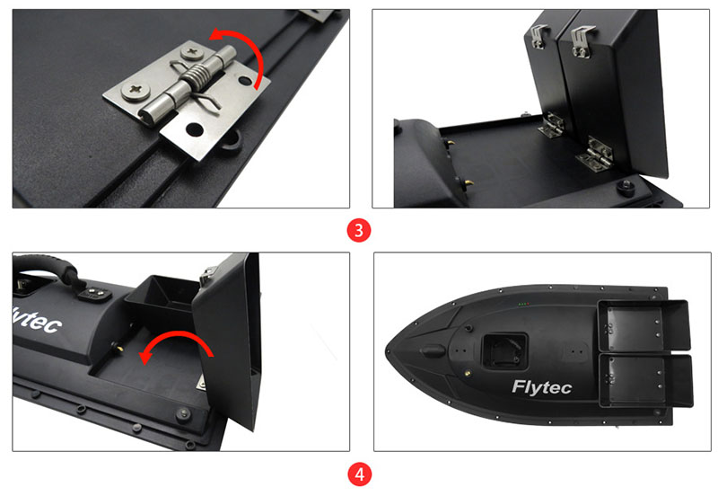 How to install Flytec 2011-5 RC Boat Bait Box？