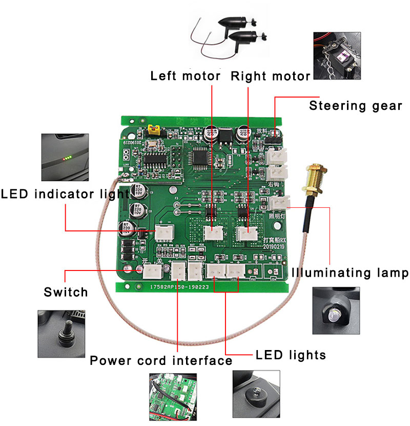 How to install Flytec 2011-5 RC Boat Circuit board？