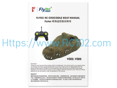 [RC102] English instruction manual Flytec V005 Crocodile RC Boat Spare Parts