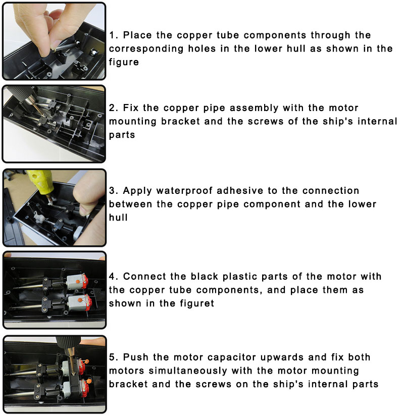 How to install Flytec V002/V005 Crocodile RC Boat Motor？