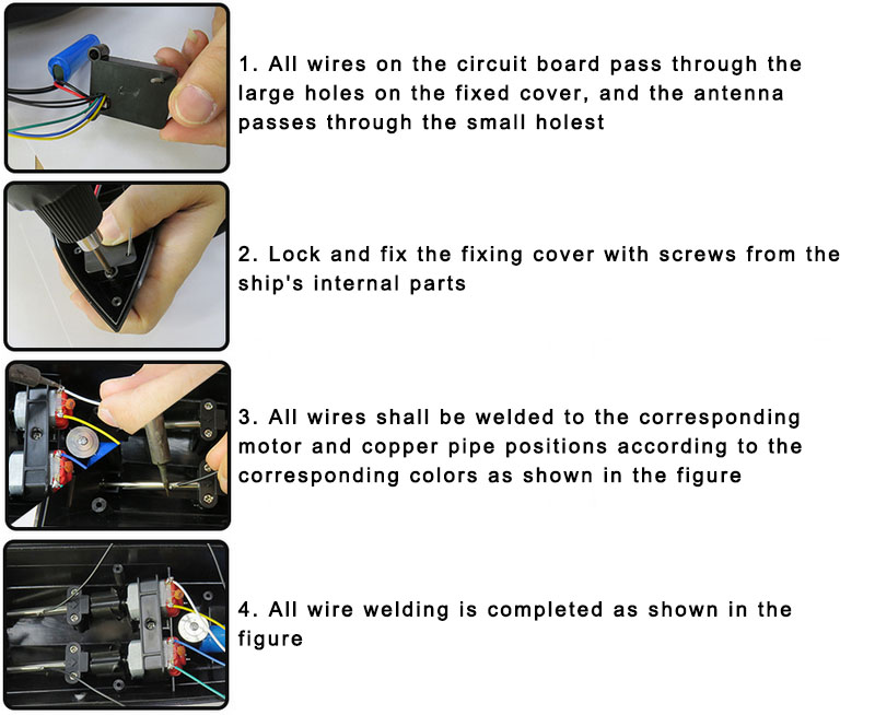 How to install Flytec V002/V005 Crocodile RC Boat Circuit Board？