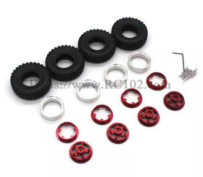 (image for) [RC102] 1/18 Metal wheel hub with tire needs to be assembled JJRC C8801 RC Car parts