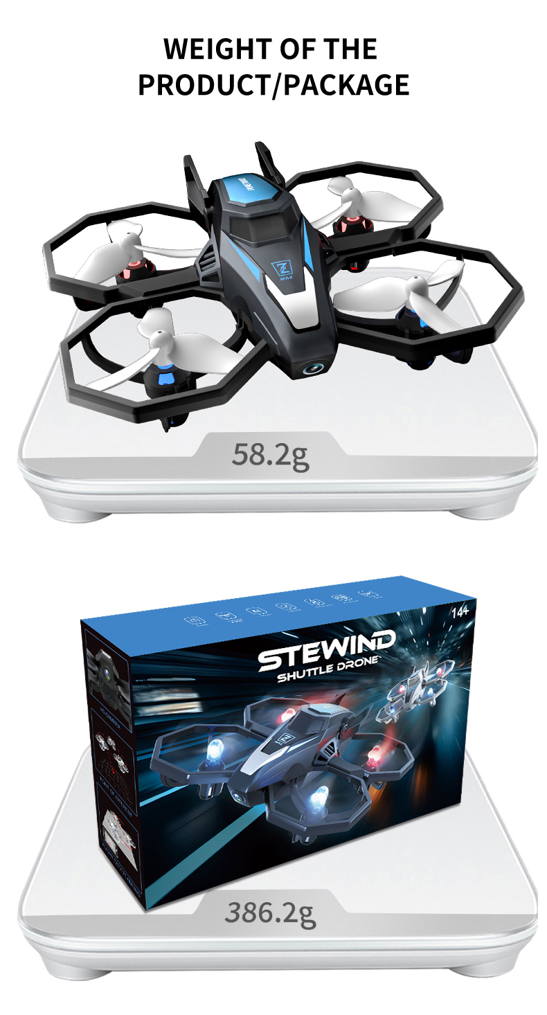 JJRC H118 Stewind Shuttle Drone WiFi FPV with HD Camera Air Pressure Altitude Hold Mode LED RC Quadcopter