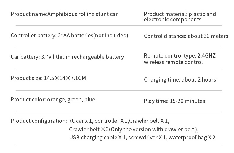 JJRC Q113 Amphibious Remote Controlled Amphibious Stunt Vehicle