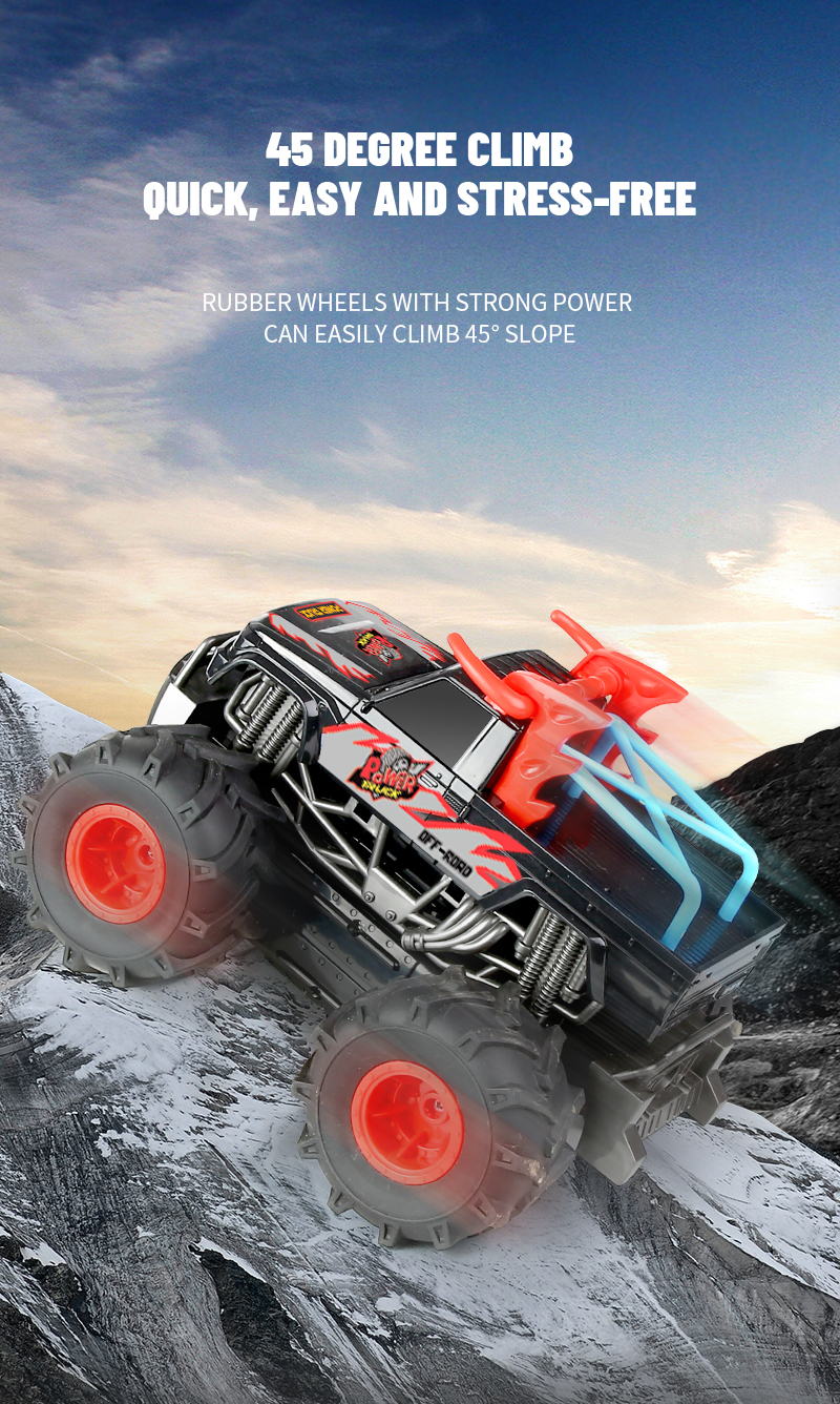 JJRC Q135 RC Car 2.4G 4WD Amphibious Off-Road Climbing Desert Pull High Speed Stunt Car All Terrain Controlled Toys RTR For Kids