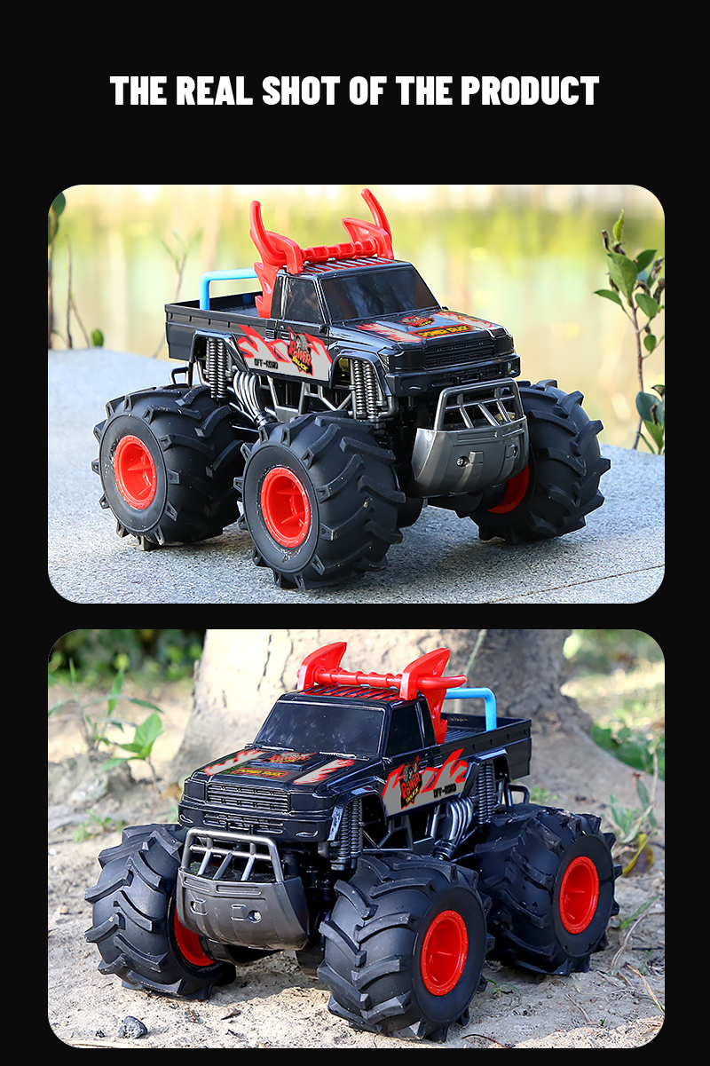 JJRC Q135 RC Car 2.4G 4WD Amphibious Off-Road Climbing Desert Pull High Speed Stunt Car All Terrain Controlled Toys RTR For Kids