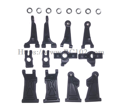 (image for) [RC102] Front and rear upper and lower arms+front and rear wheel cups+bearing set MJX HYPER GO 14211 RC Car Parts