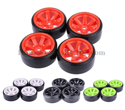 (image for) [RC102] Smooth tire drift bald hard tire universal 4pcs MJX HYPER GO 14211 RC Car Parts