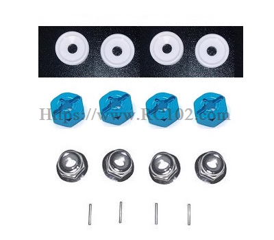 (image for) [RC102] Blue metal connector nut, small iron rod, white washer MJX HYPER GO 14211 RC Car Parts