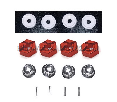 (image for) [RC102] Red metal connector nut, small iron rod, white washer MJX HYPER GO 14211 RC Car Parts