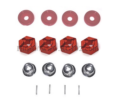 (image for) [RC102] Red metal connector nut, small iron rod, red washer MJX HYPER GO 14211 RC Car Parts