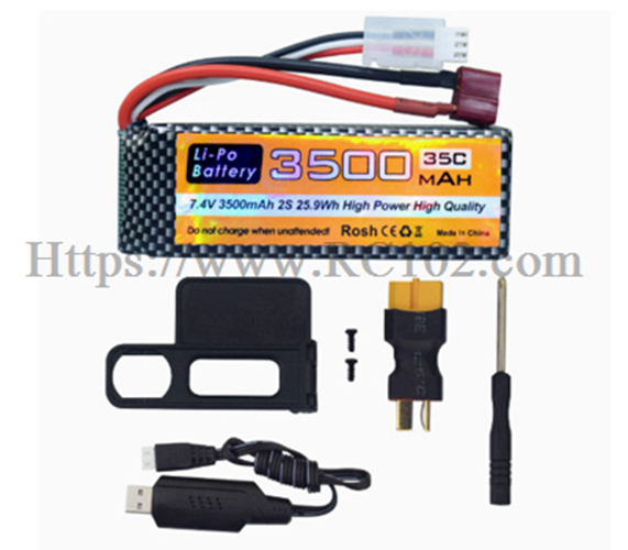  MJX H16E / 16207 / 16209 / 14210 -kaukosäätöautojen 2S 7,4 V 3500 mAh -päivitysakku