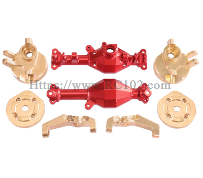 (image for) [RC102] Upgrade metal front axle shell+brass front cup+C seat+door bridge cover MJX HYPER GO H12Y+ RC Car Spare parts