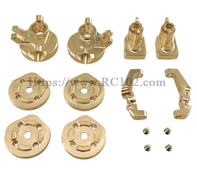 (image for) [RC102] Brass steering cup+C-shaped seat+gear cover counterweight set MJX HYPER GO H12Y+ RC Car Spare parts
