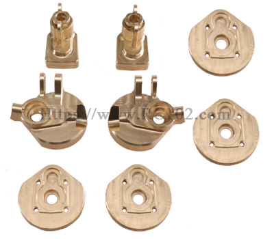 (image for) [RC102] Upgrade brass front axle steering cup+rear bridge cup+gear cover MJX HYPER GO H12Y+ RC Car Spare parts